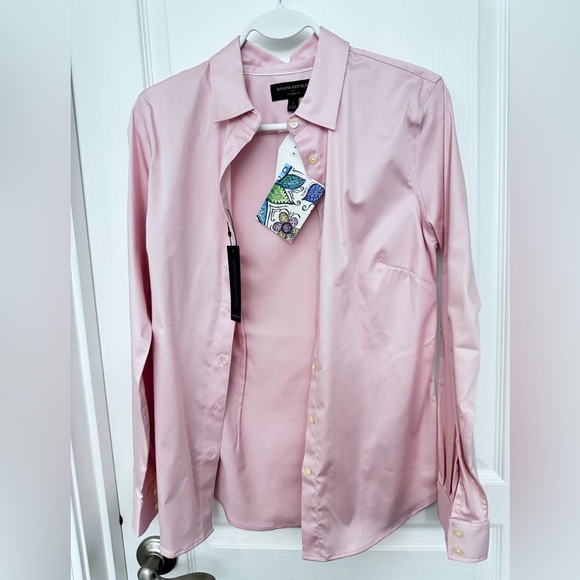 NWT Banana Republic Light Pink Tailored Shirt size 2 - Picture 1 of 5